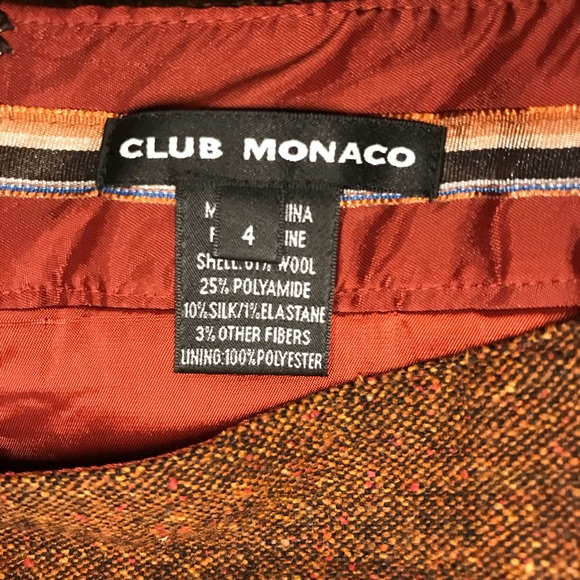 Club Monaco wool blend tweed skirt with ruffle hem - Picture 4 of 4